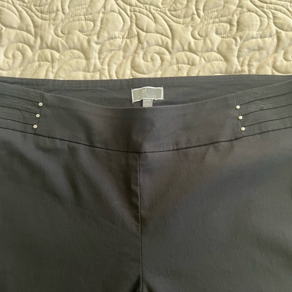 JM Collection 2 Black and White Straight Leg Pants - Picture 8 of 16